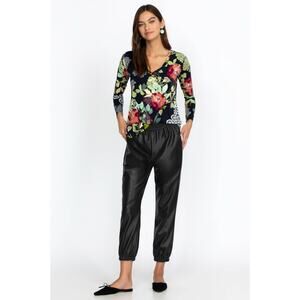 NWT Johnny Was Vegan Leather Jogger Pants Size Large